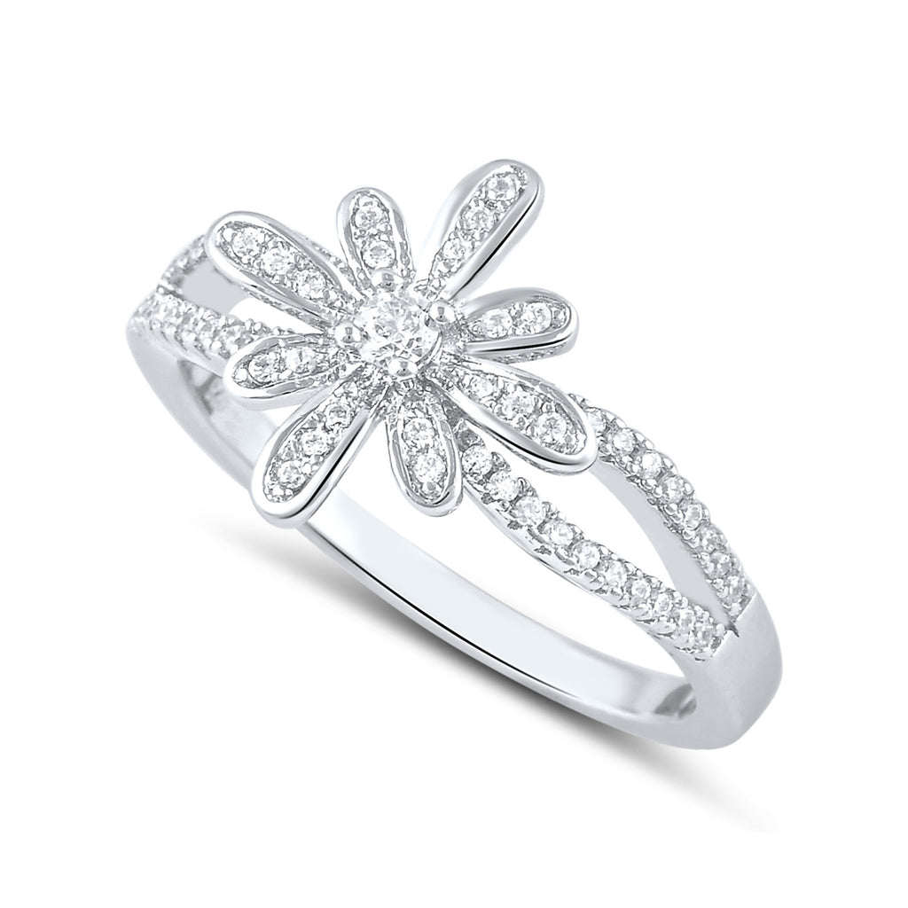 Sterling Silver Simulated Diamond North Star Ring - SilverCloseOut - 1