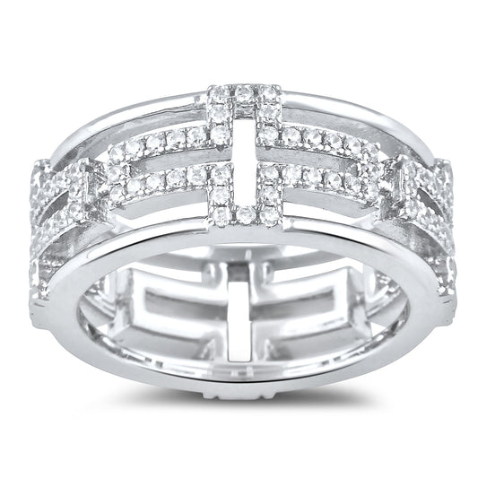 Sterling Silver Cross Eternity Cz Ring - SilverCloseOut - 2