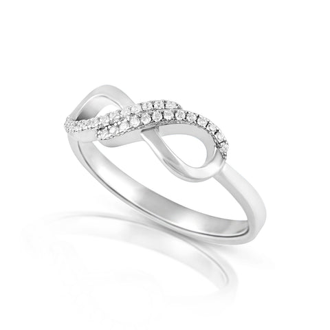 Sterling Silver Simulated Diamond Infinity Ring - SilverCloseOut - 1
