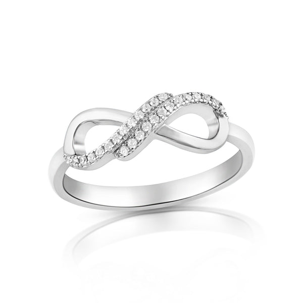 Sterling Silver Simulated Diamond Infinity Ring – SilverCloseOut