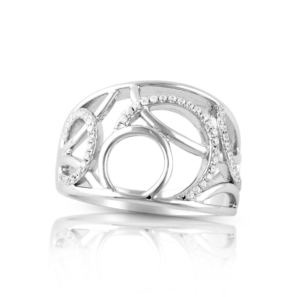 Sterling Silver Cz Free Form Circle Ring - SilverCloseOut - 2
