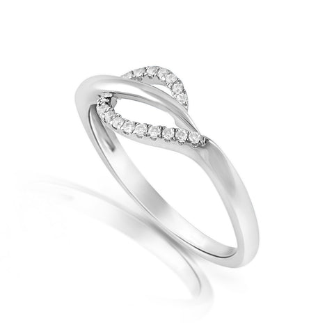 Sterling Silver Cz Delicate Leaf Ring - SilverCloseOut - 1