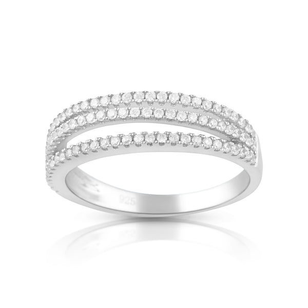 Sterling Silver Simulated Diamond Wrap Ring - SilverCloseOut - 2