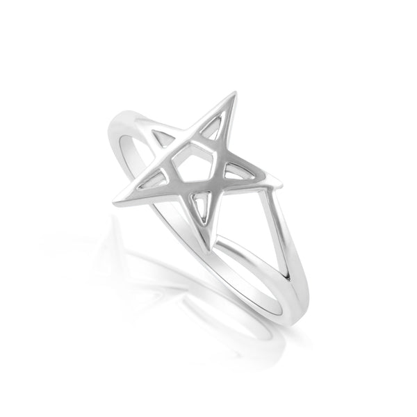 Sterling Silver Pentagram Star Ring - SilverCloseOut - 1