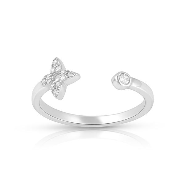 Sterling Silver Thin Stackable Open Face Star Cz Ring - SilverCloseOut - 2
