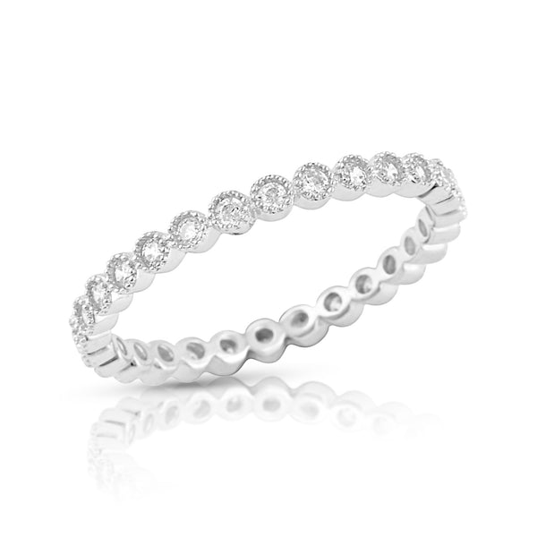 Sterling Silver Simulated Diamond Stackable Eternity Ring - SilverCloseOut - 2