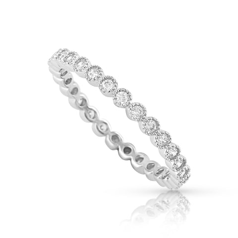 Sterling Silver Simulated Diamond Stackable Eternity Ring - SilverCloseOut - 1