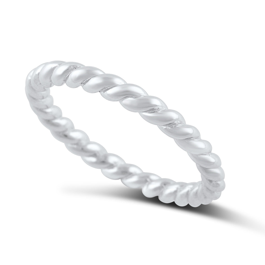 Sterling Silver Stackable Rope Eternity Ring  2.5mm - SilverCloseOut - 1