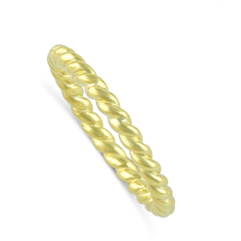 Yellow Gold Tone Sterling Silver Stackable Rope Eternity Ring  2.5mm - SilverCloseOut - 1