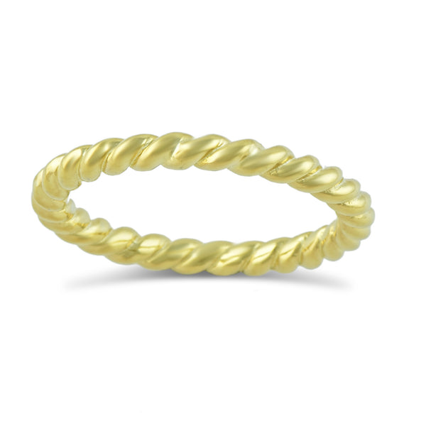 Yellow Gold Tone Sterling Silver Stackable Rope Eternity Ring  2.5mm - SilverCloseOut - 2
