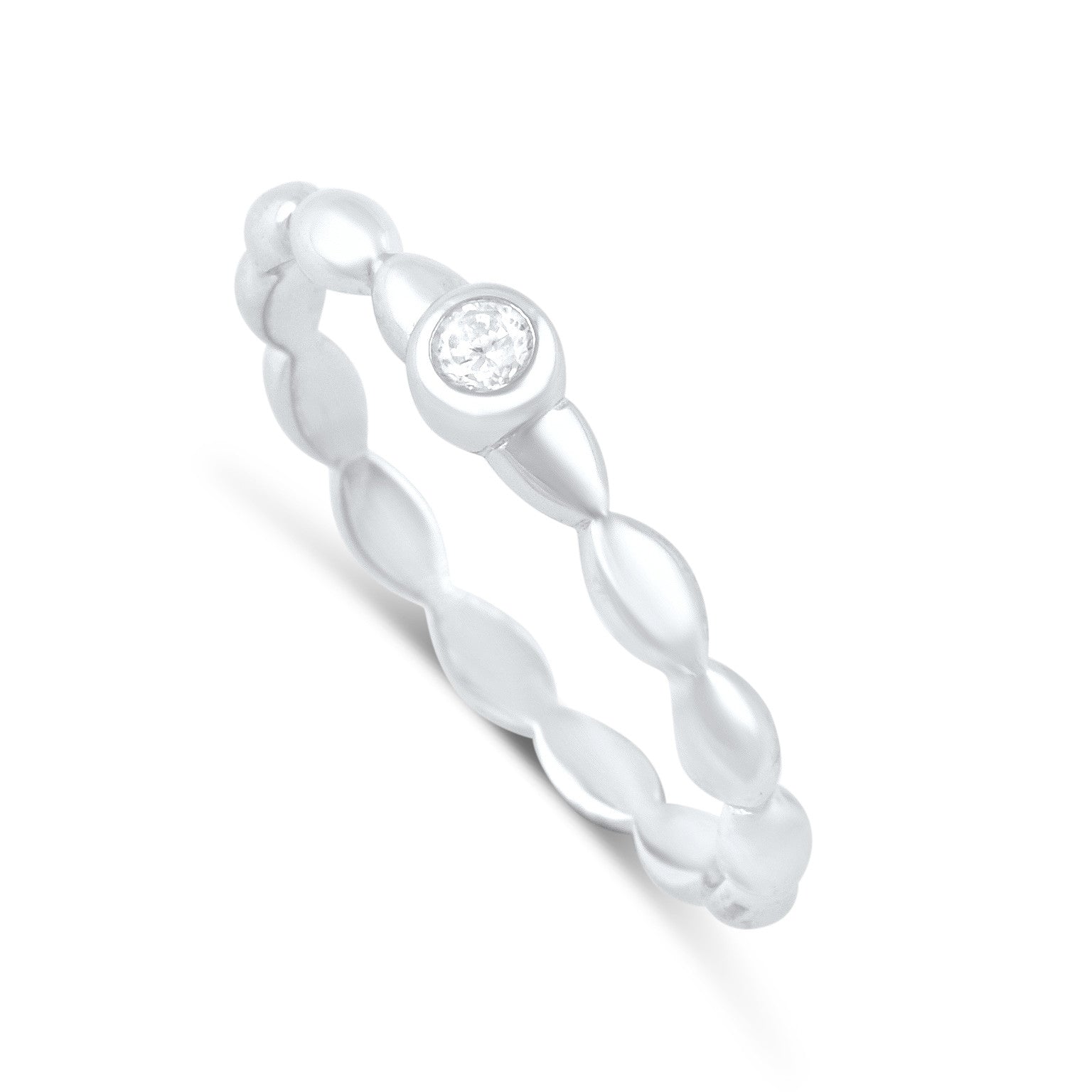 Sterling Silver Cz Thin Solitaire Stackable Ring 3mm - SilverCloseOut - 1