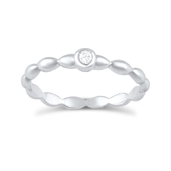 Sterling Silver Cz Thin Solitaire Stackable Ring 3mm - SilverCloseOut - 2