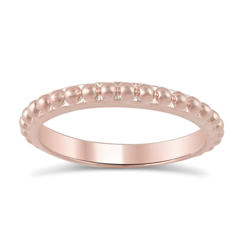Rose Gold Tone Sterling Silver Stackable Bead Eternity Ring  2.5mm - SilverCloseOut - 1