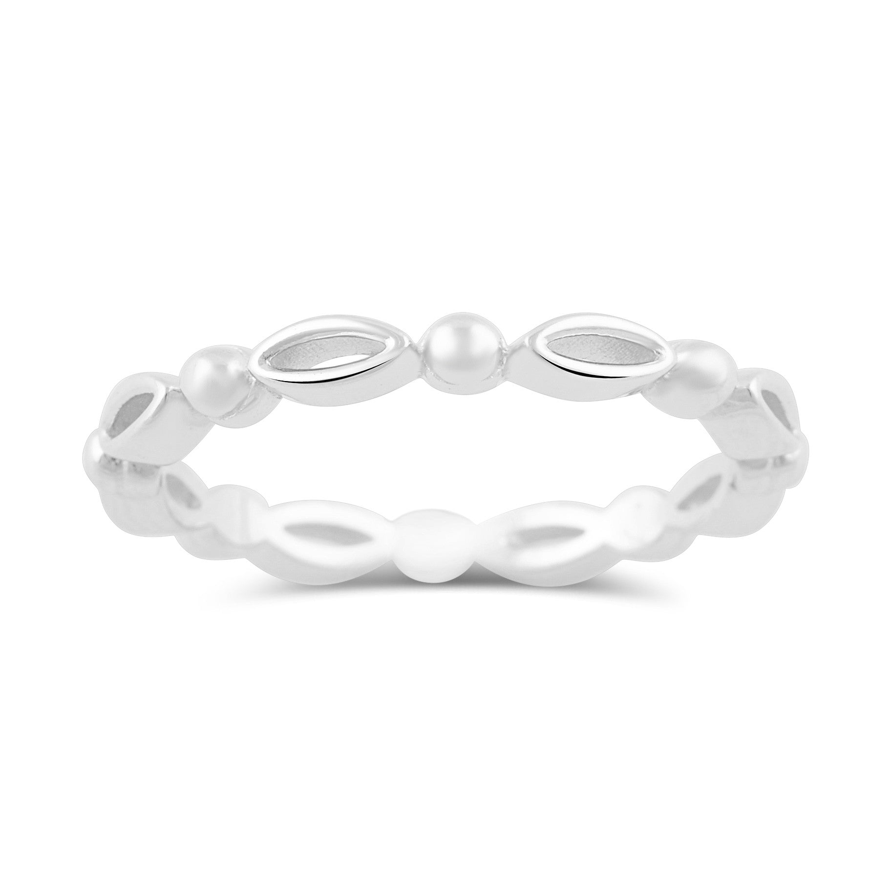 Sterling Silver Stackable Bead Bar Eternity Ring  2.5mm - SilverCloseOut - 3