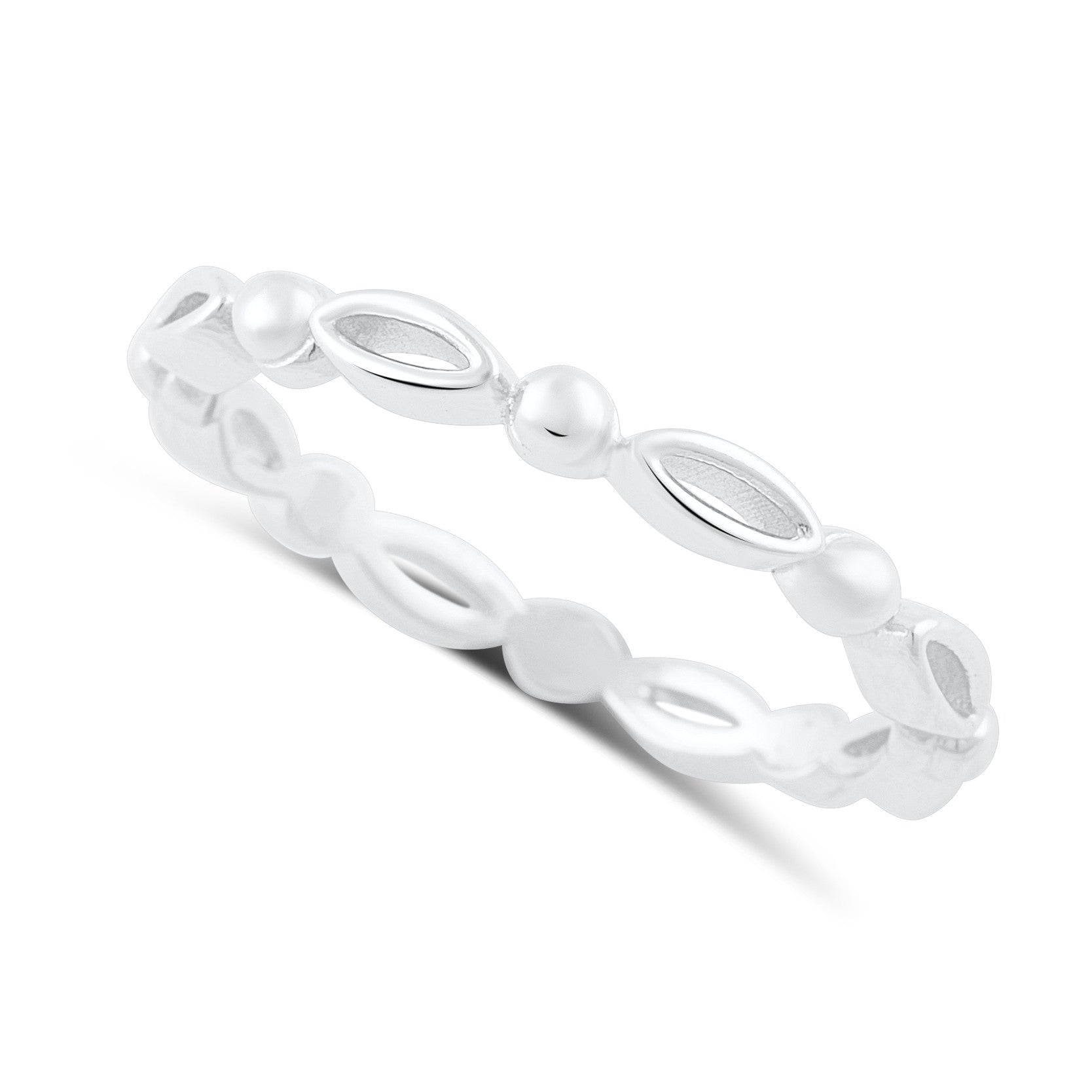 Sterling Silver Stackable Bead Bar Eternity Ring  2.5mm - SilverCloseOut - 1