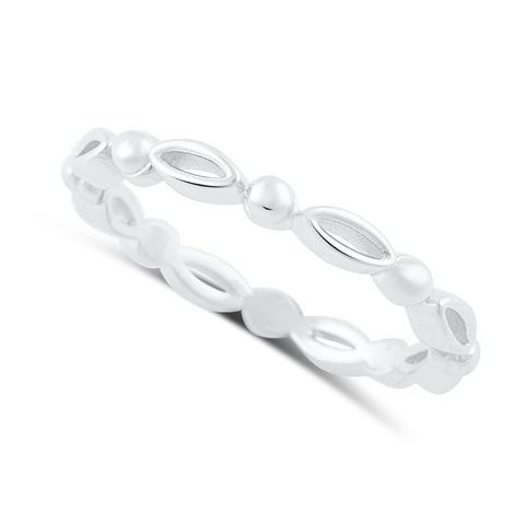 Sterling Silver Stackable Bead Bar Eternity Ring  2.5mm - SilverCloseOut - 1
