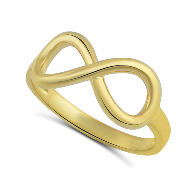 Yellow Gold Tone Sterling Silver Infinity Stackable Ring  2mm - SilverCloseOut - 1