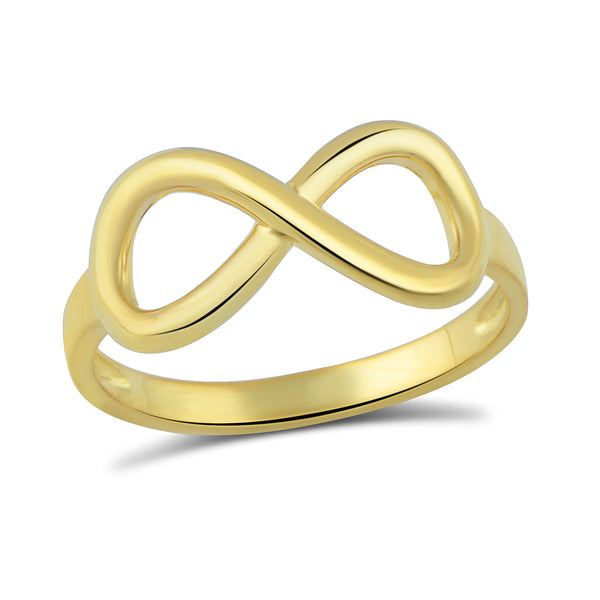 Yellow Gold Tone Sterling Silver Infinity Stackable Ring  2mm - SilverCloseOut - 2