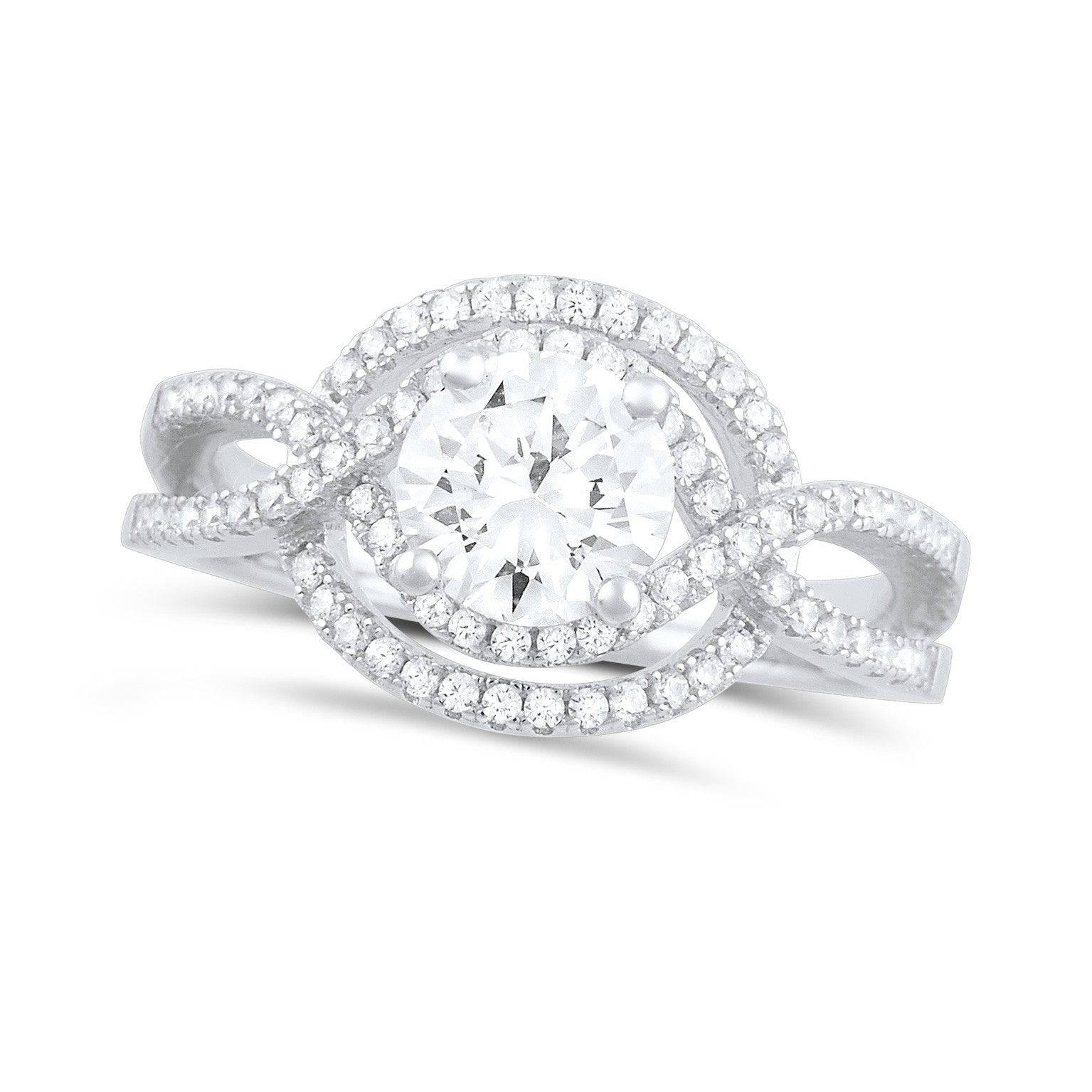 Sterling Silver Cz Fancy Solitaire Ring - SilverCloseOut - 2