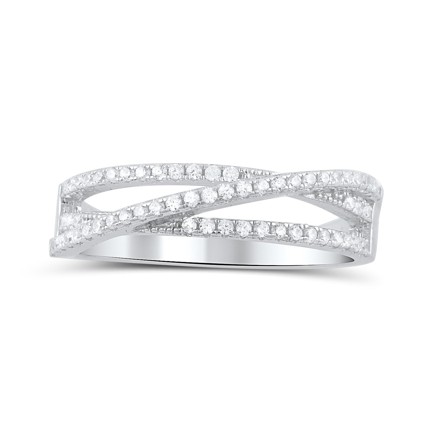 Sterling Silver Cz Wrap Around Thread Ring - SilverCloseOut - 2