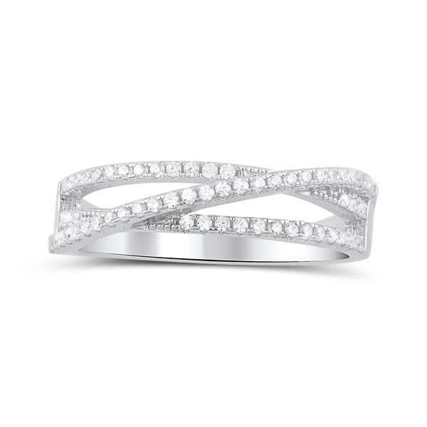 Sterling Silver Cz Wrap Around Thread Ring - SilverCloseOut - 2