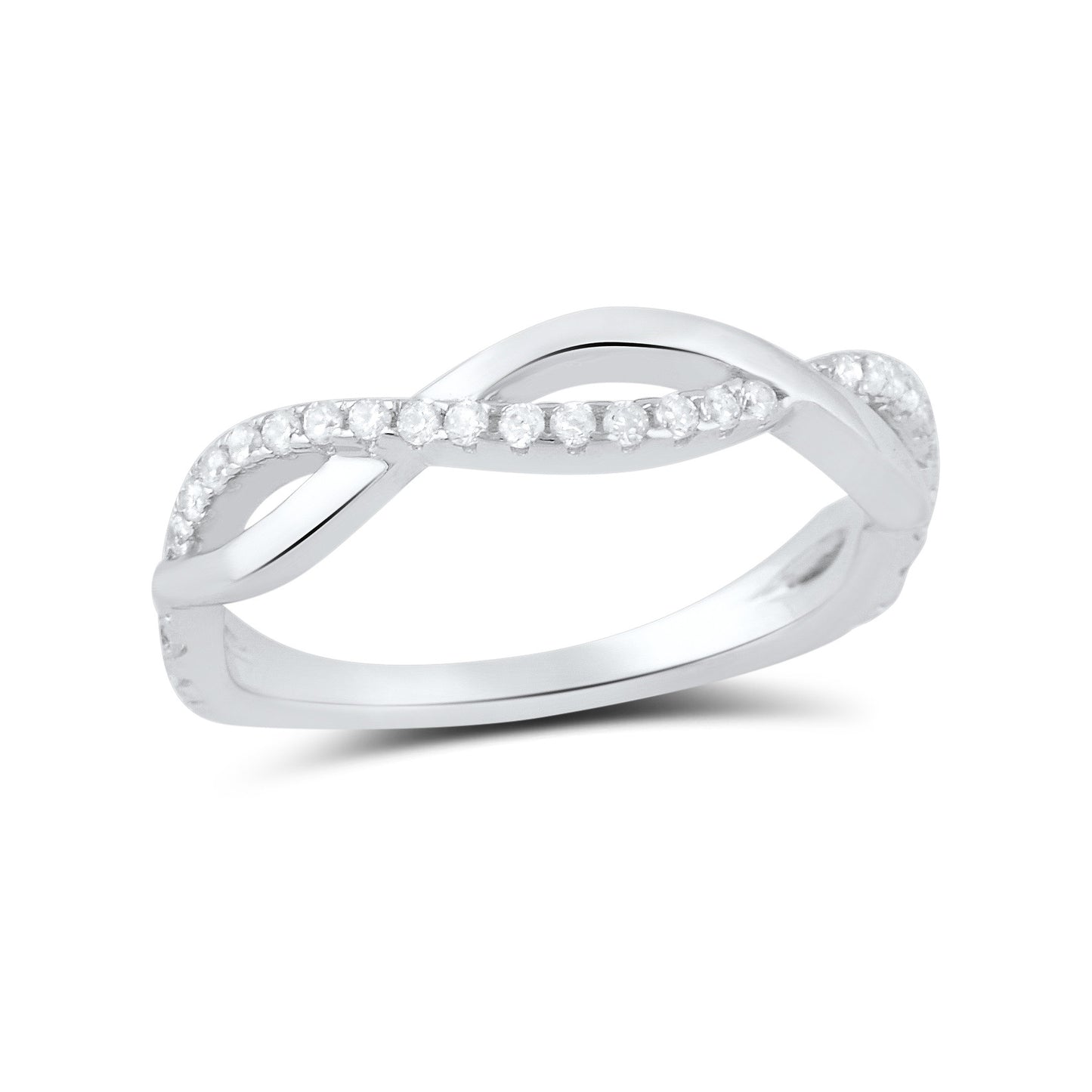 Sterling Silver Cz Stackable Twisted infinity Ring - SilverCloseOut - 2