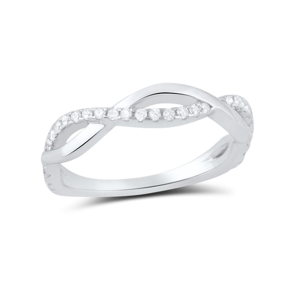 Sterling Silver Cz Stackable Twisted infinity Ring - SilverCloseOut - 2