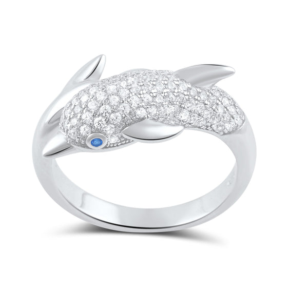 Sterling Silver Cz Wrap Around Dolphin Ring - SilverCloseOut - 2