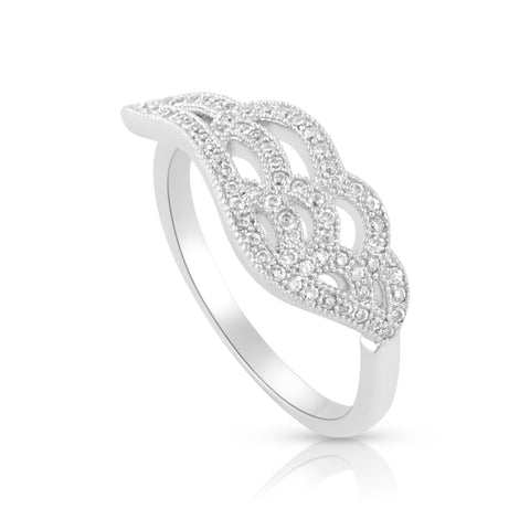 Sterling Silver Cz Wing Ring - SilverCloseOut - 1