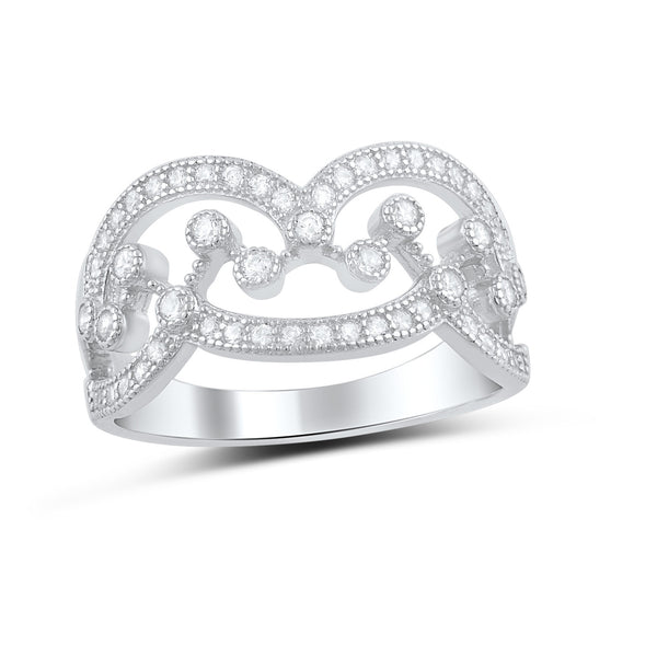Sterling Silver Cz Free Form Chandlier Statement Ring - SilverCloseOut - 2