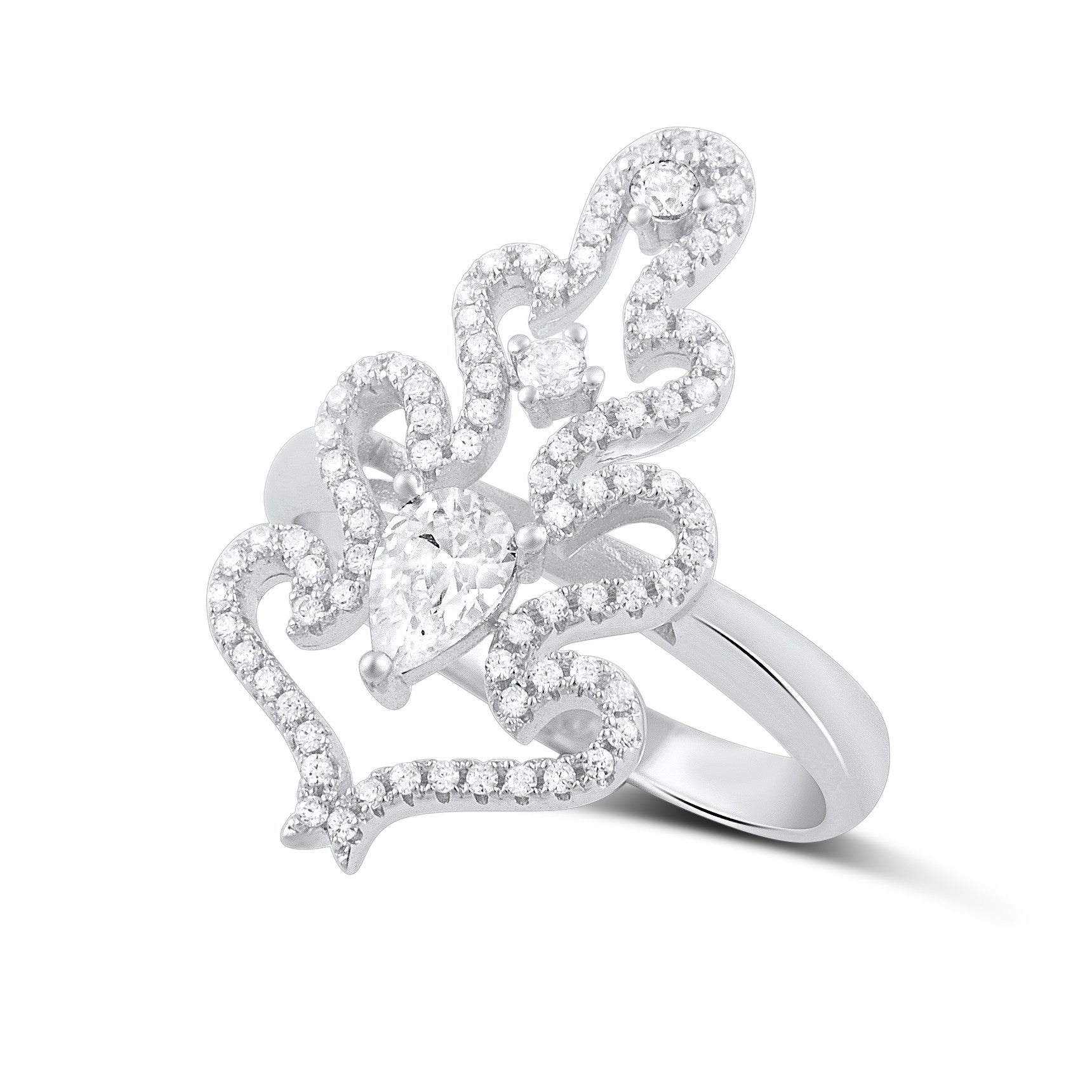 Sterling Silver Cz Tree of Love Ring - SilverCloseOut - 1