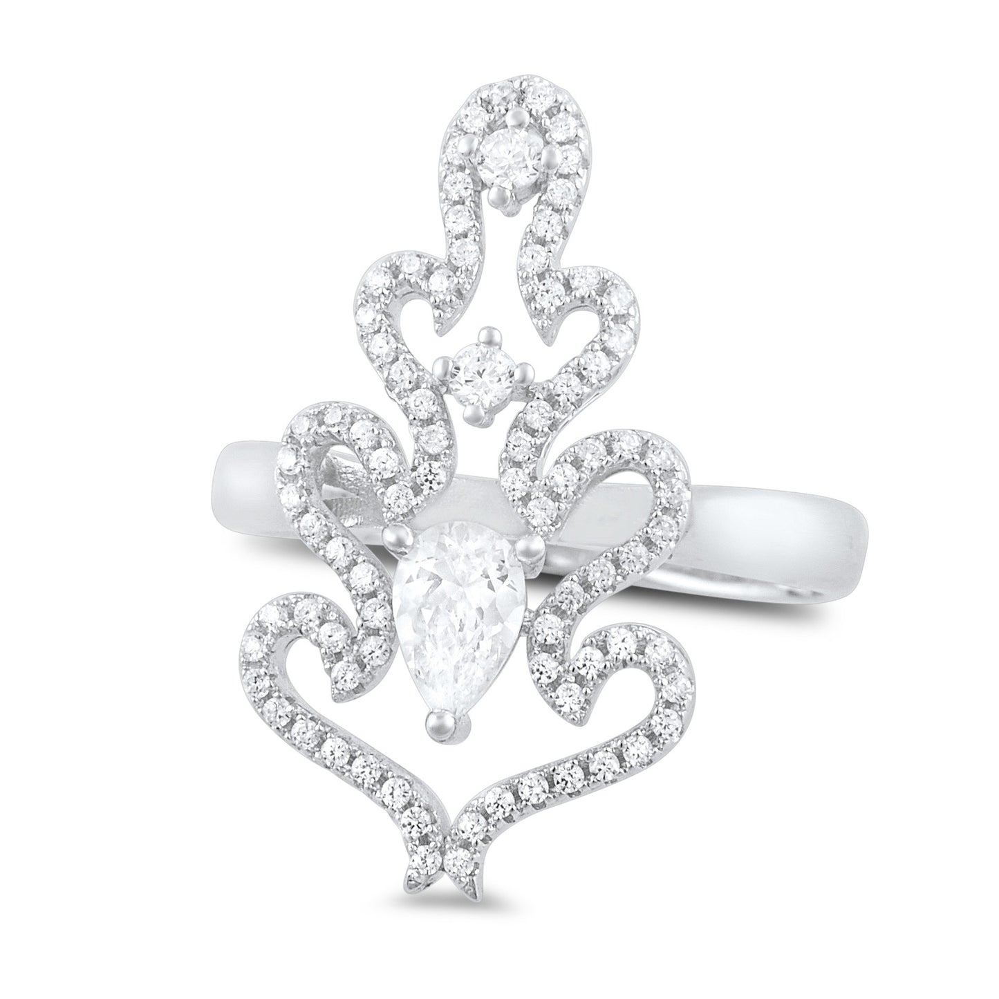 Sterling Silver Cz Tree of Love Ring - SilverCloseOut - 2