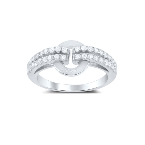 Sterling Silver Cz Circle of Love Statement Ring - SilverCloseOut - 1