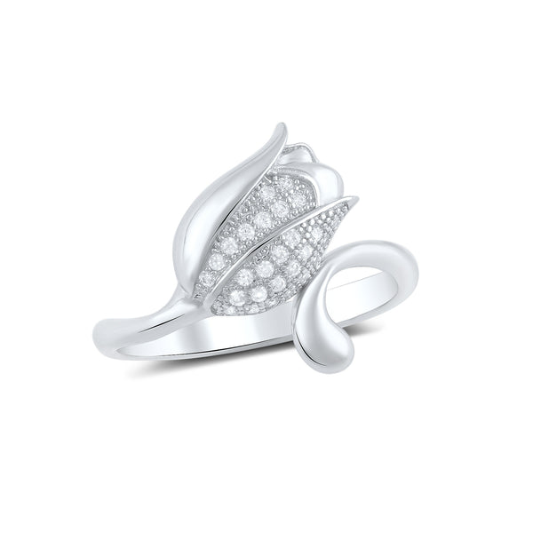 Sterling Silver Cz Tulip Flower Ring - SilverCloseOut - 2