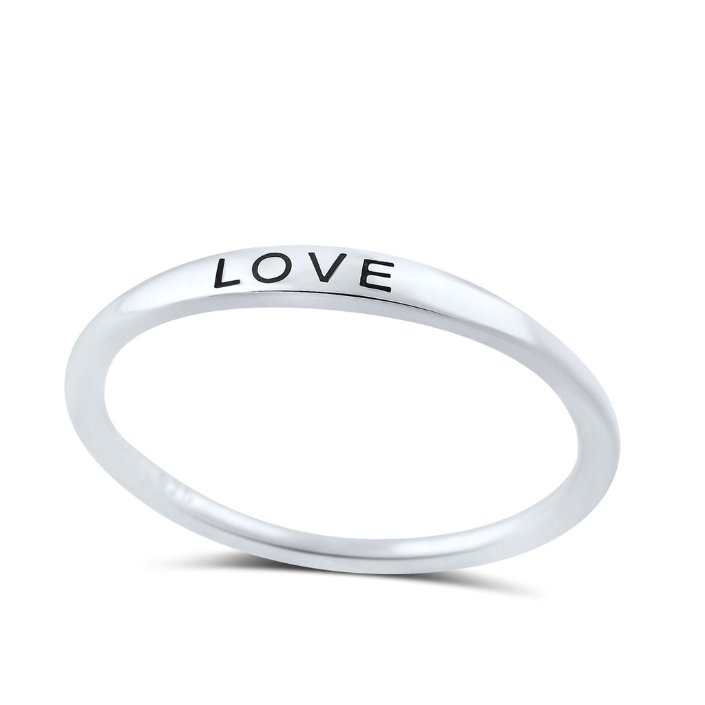 Sterling Silver Thin Stackable Love Ring - SilverCloseOut - 1