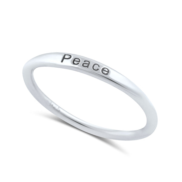 Sterling Silver Thin Stackable Peace Ring - SilverCloseOut - 1