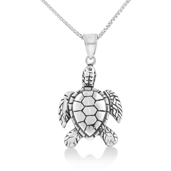 Sterling Silver Kemps Sea Turtle Necklace
