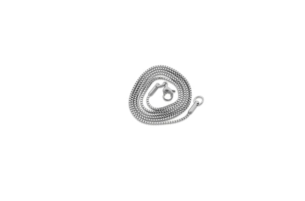 Stainless Steel Unisex Dainty Box Chain Necklace - 1.2mm Width (Available Lengths 16" - 30")