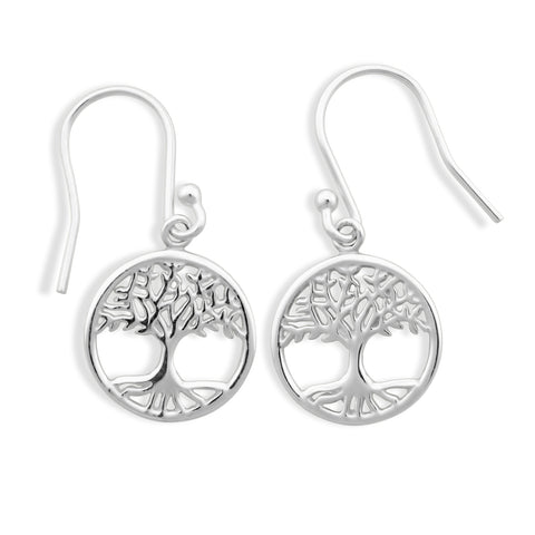 Sterling Silver Celtic Tree of life Triquetra Dangle Earrings 0.51in