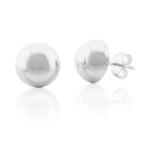 Sterling Silver Small Half Dome Stud Earrings 8mm