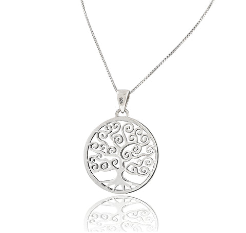 Sterling Silver Big Celtic Tree of Life Necklace