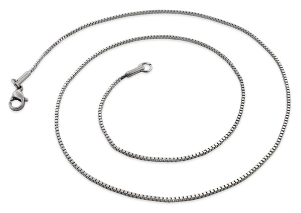 Stainless Steel Box Chain Necklace 1.2MM - 16"