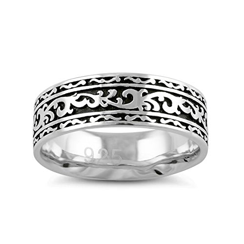 Sterling Silver Filigree Vine Eternity Ring