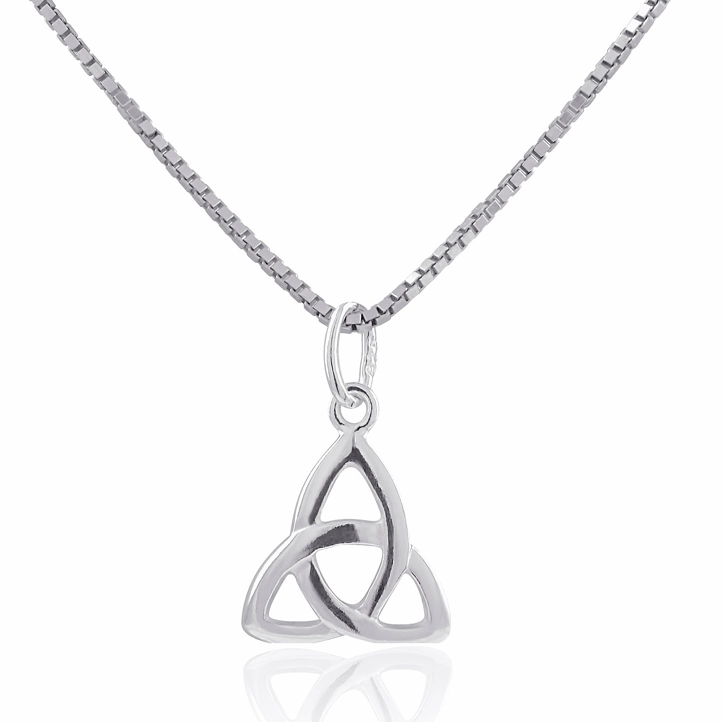 Sterling Silver Girls Irish Celtic Triquetra Knot Pendant Necklace