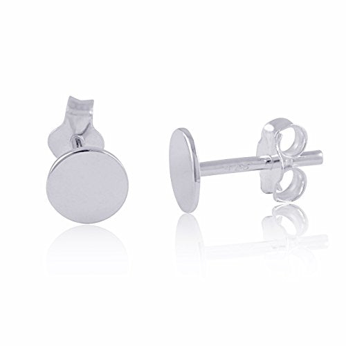 Sterling Silver Ladies Dainty Circle Dot Stud Earrings