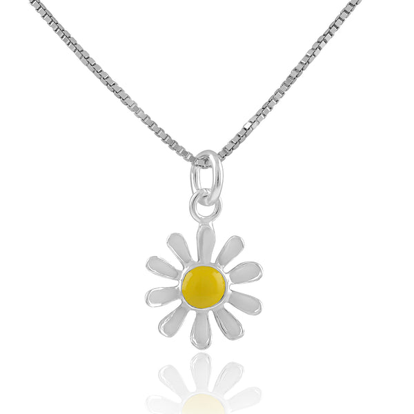 Sterling Silver Daisy Flower Necklace