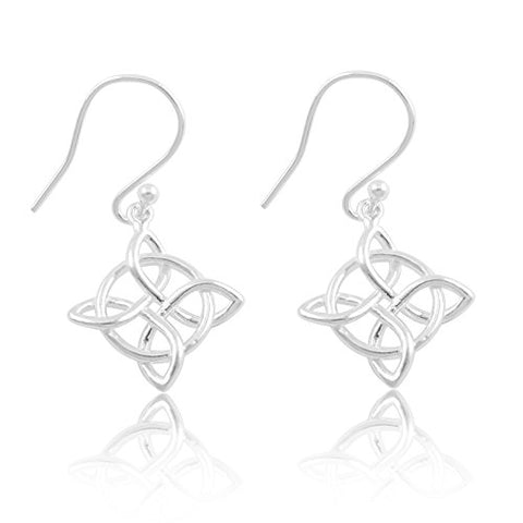 Sterling Silver Celtic Triquetra Drop Earrings