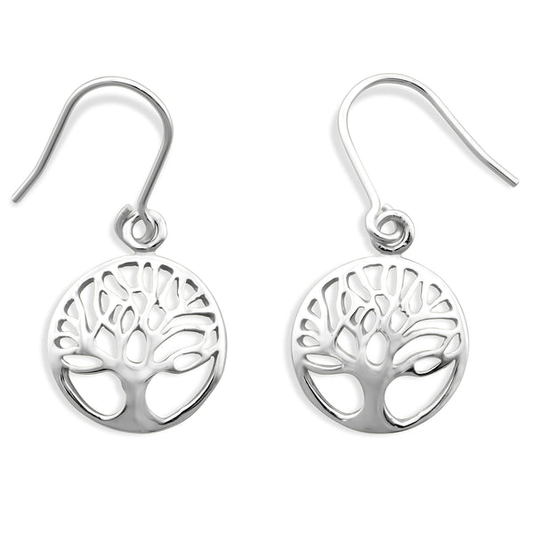 Sterling Silver Celtic Tree of life Dangle Earrings 0.51in